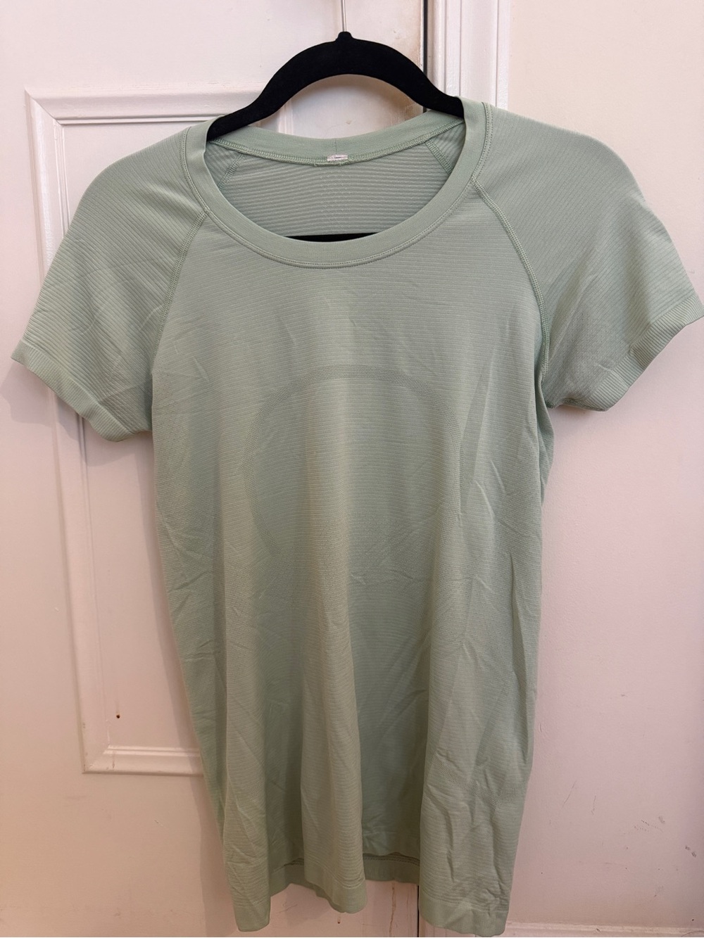 lululemon athletica swiftly tech Short Sleeve Tee in Creamy Mint hip length